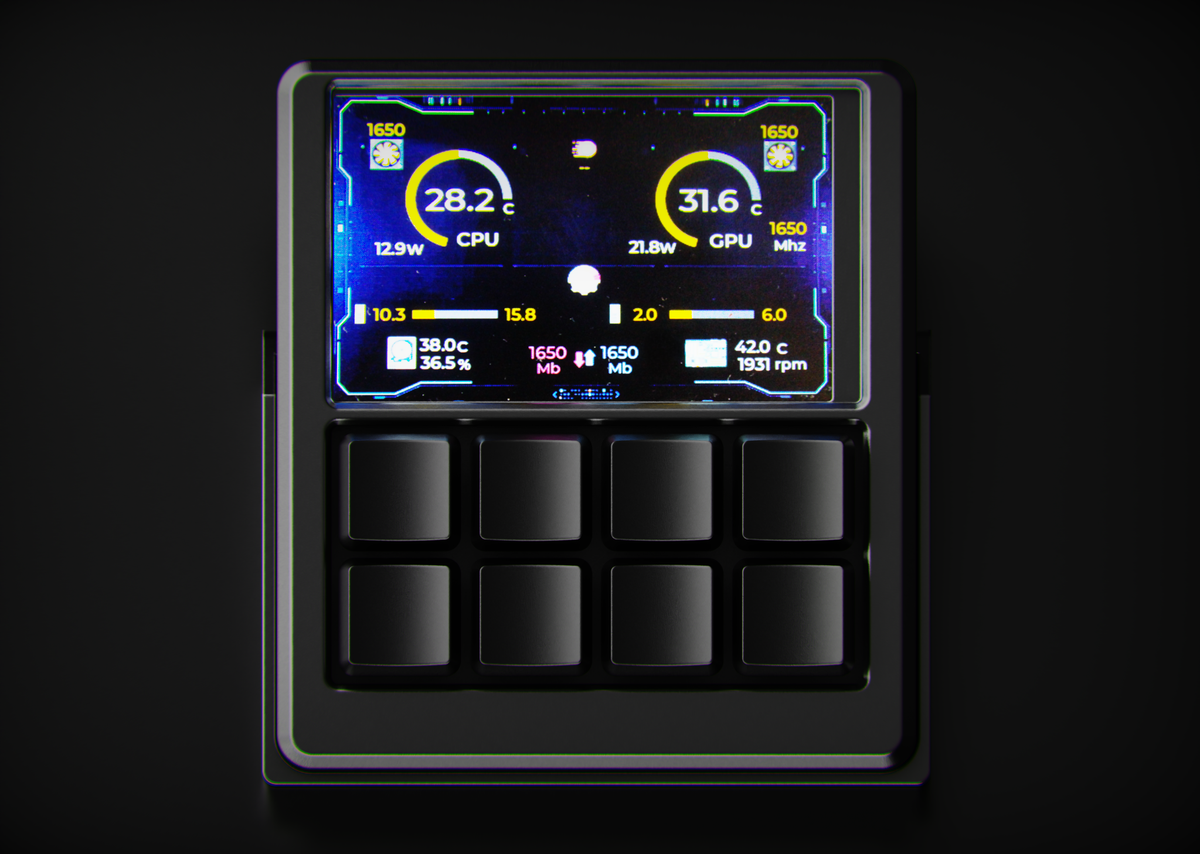 MacroPad Pro top-down render