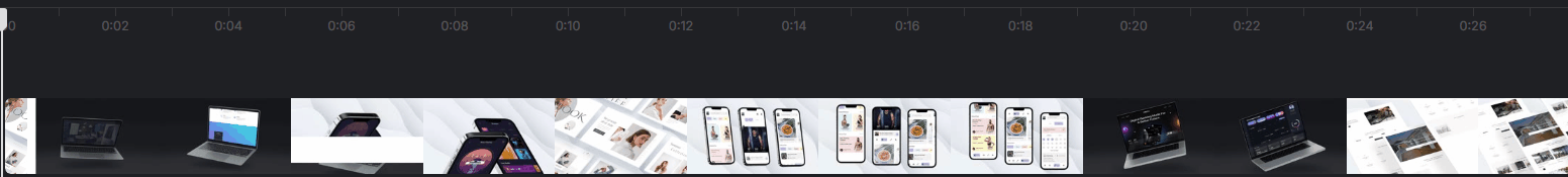 Editing timeline cursor moving across clips