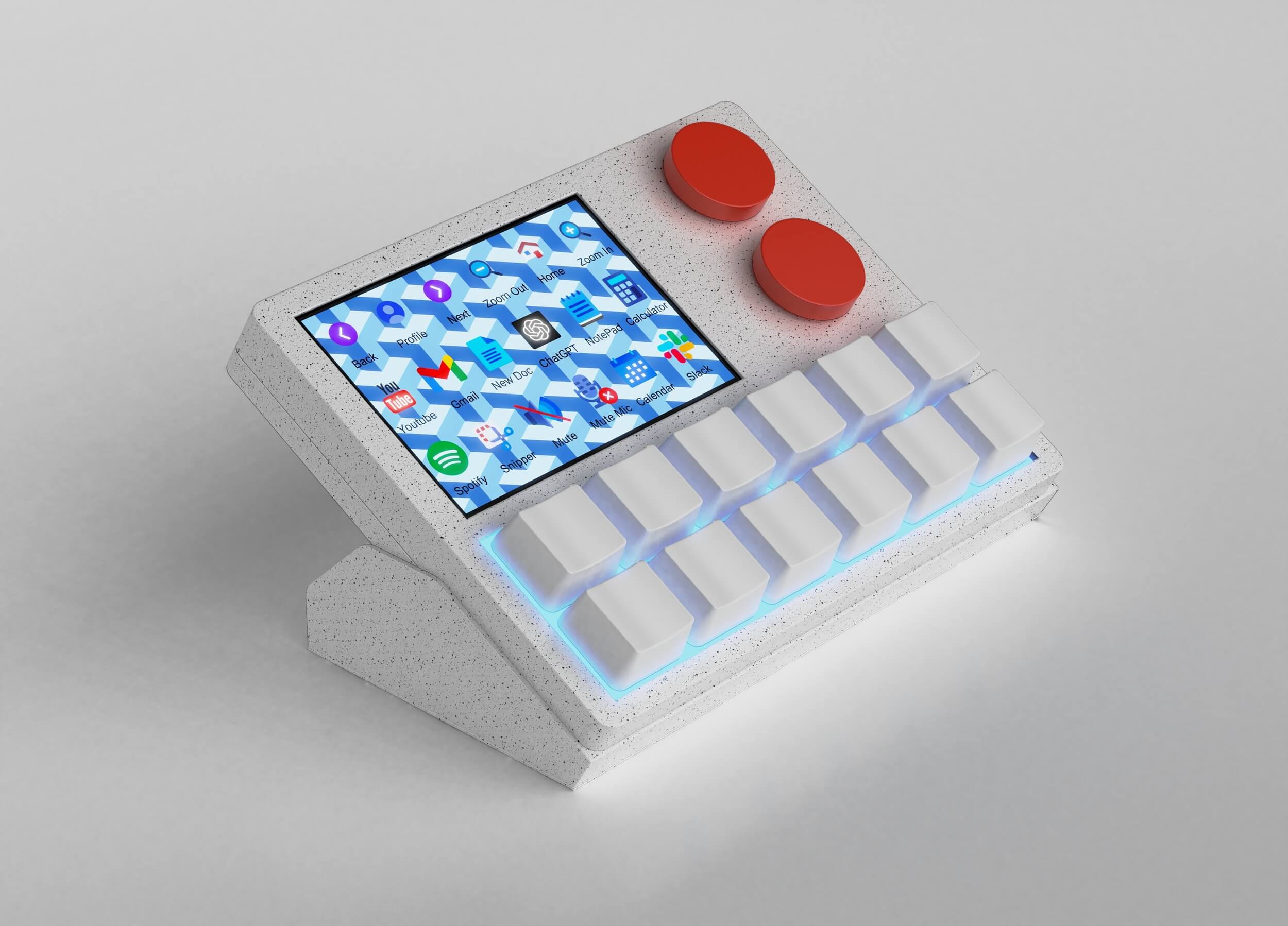 NexMacro 3.55 inch display for productivity shortcuts and macro profiles